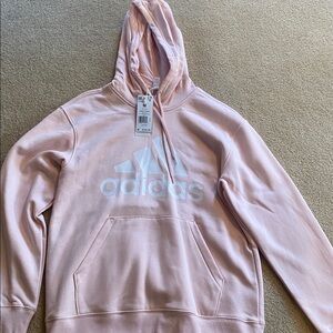 Adidas Light Pink Hoodie with White Logo